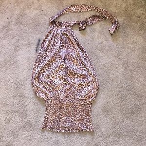 Leopard Silk Blouse with Necktie